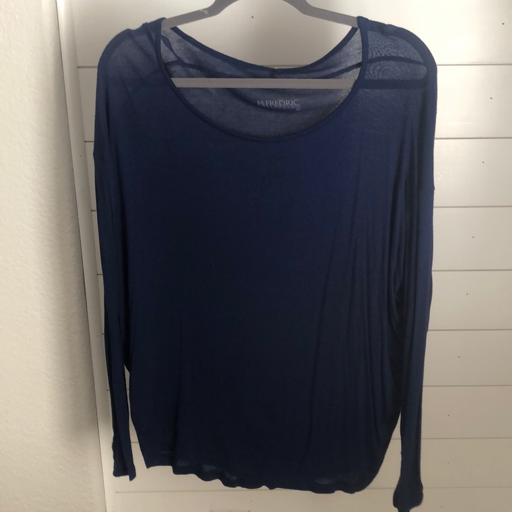 M.Fredrick Collection Navy Dolman Long Sleeve
